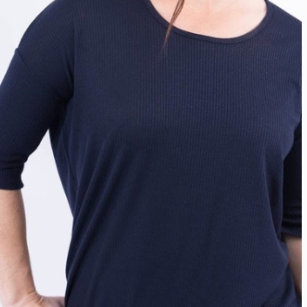 Hi-lo Navy ribbed tunic